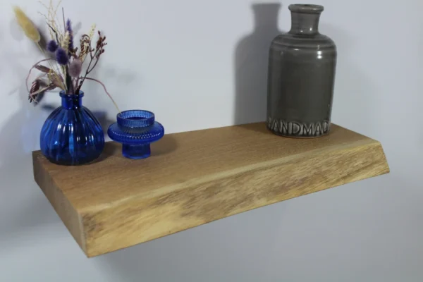 Zwevende Wandplank - Eikenhout - Lichte Natuurlijke Kleur - 20 Cm Diep, 4 Cm Dik