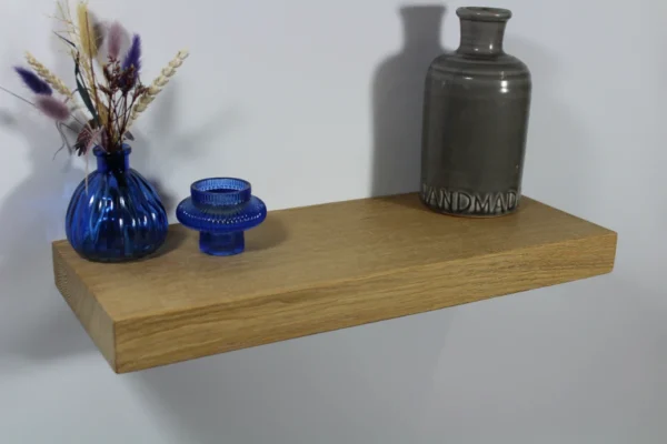 Zwevende Wandplank - Eikenhout - Lichte Natuurlijke Kleur - 20 Cm Diep, 4 Cm Dik - Afbeelding 2